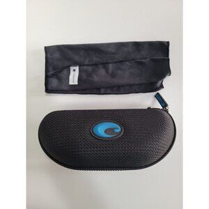 Costa Del Mar Zippered Sunglass Hard Case Clamshell Glasses W/ Wipe